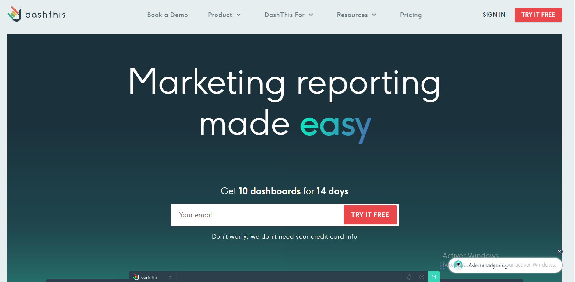 dashthis outil de reporting marketing